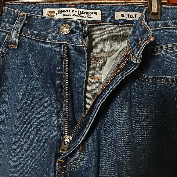 Harley Davidson Jeans Mens 34X30 Boot Cut Blue Denim 100% Cotton - Picture 6 of 10